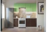 Кухня Одри 1,9 м зелёный металлик / венге