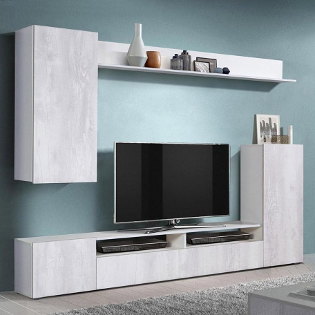 Стенка Прага-3 (бетон пайн/белый)