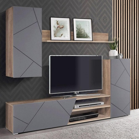 Стенка Прага-6 (дуб каньон/софт грей)